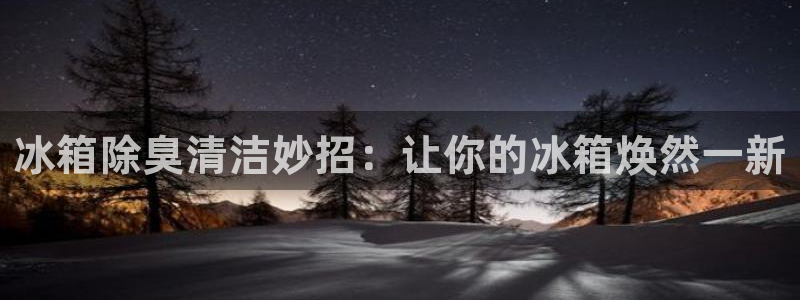 尊龙凯时合法吗?：冰箱除臭清洁妙招：让你的冰箱焕然一新